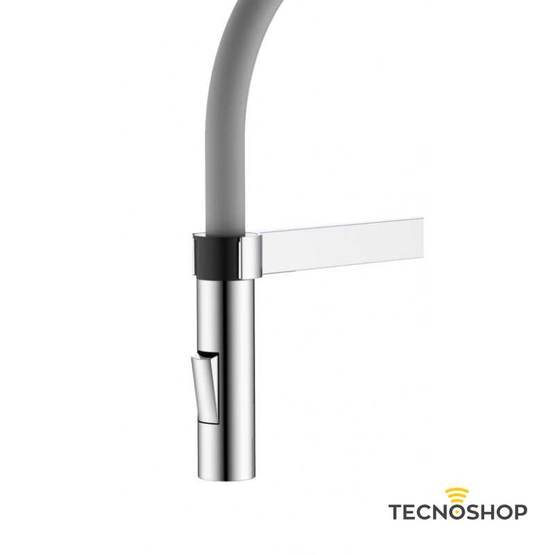 SPHERA MISCELATORE LAVELLO CUCINA 2 GETTI CON CANNA IN SILICONE GRIGIO - immagine 3