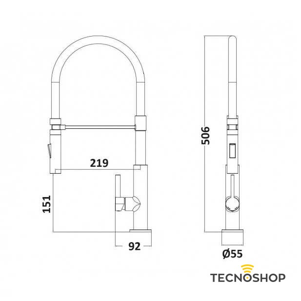 SPHERA MISCELATORE LAVELLO CUCINA 2 GETTI CON CANNA IN SILICONE GRIGIO - immagine 4