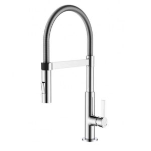 SPHERA MISCELATORE LAVELLO CUCINA 2 GETTI CON CANNA A MOLLA CROMATA