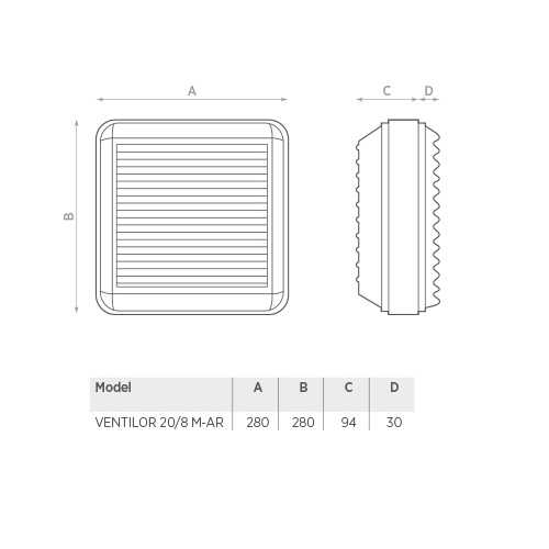 OERRE ASPIRATORE ELICOIDALE DA VETRO 50W "VENTILOR 20/80M-AR" BIANCO - immagine 2
