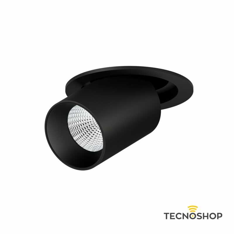 BENEITO FARETTO INCASSO LED OXO TONDO 12W TRICOLOR DIMMERABILE NERO