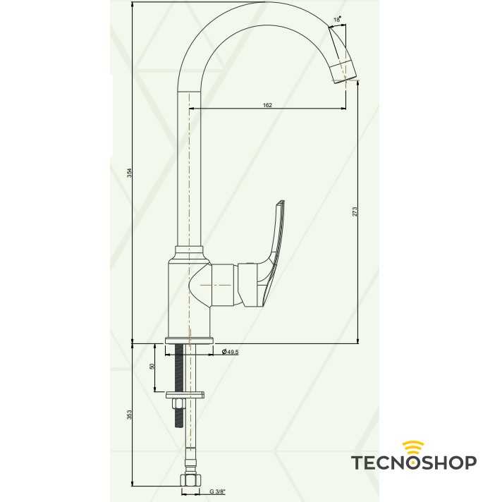 PAINI MONOCOMANDO LAVELLO "BERRY" A BOCCA ALTA CROMATO - immagine 2