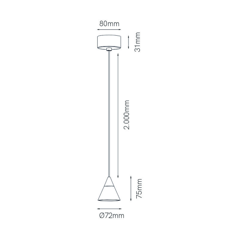 BENEITO SOSPENSIONE LED "ZOE" 7W 3000K 38° NERA - immagine 5