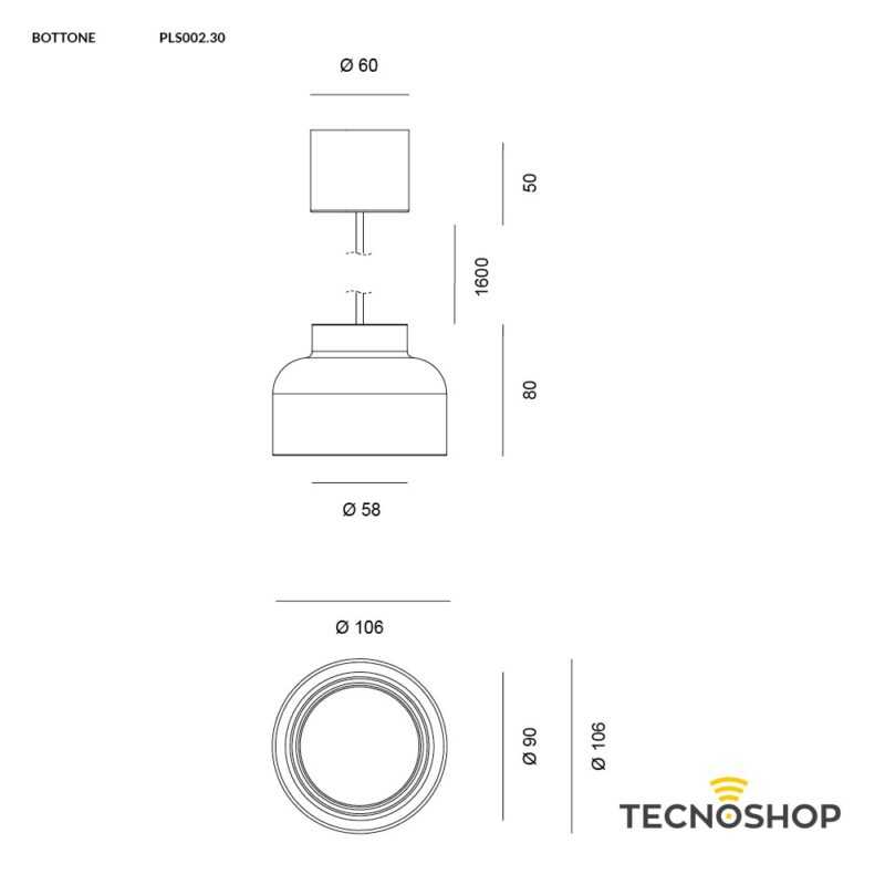 VIVIDA SOSPENSIONE "BOTTONE" 1xGX53 D.106mm SABBIA - immagine 5