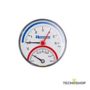 TECNOGAS TERMOMANOMETRO 0-6 BAR 0-120ยฐ CON ATTACCO POSTERIORE