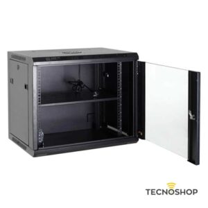 ARMADIO RACK 9U CON VENTOLA MENSOLA E BARRA ALIMENTAZIONE 605x510x490mm