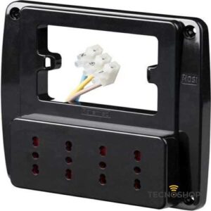 MULTIPRESA DA PARETE "EMILIA" NERA 4 POSTI BIPRESA 10/16A