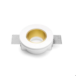 SFORZIN FARETTO INCASSO GESSO THESSALY 1xGU10 CON GHIERA RASO ORO