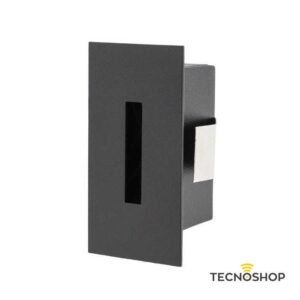 REDO SEGNAPASSO DA INCASSO "XSIGN" NERO 3W 3000K CON ALIMENTATORE E CASSAFORMA