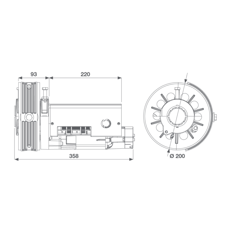 KEY MOTORIDUTTORE PER SERRANDA 170KG CON ELETTROFRENO - immagine 2