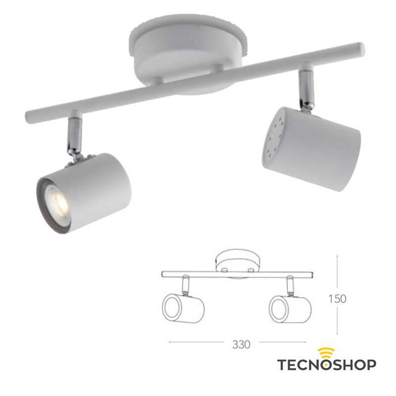 INTEC SPOT ZERO ORIENTABILE 2xGU10 BIANCO - immagine 3