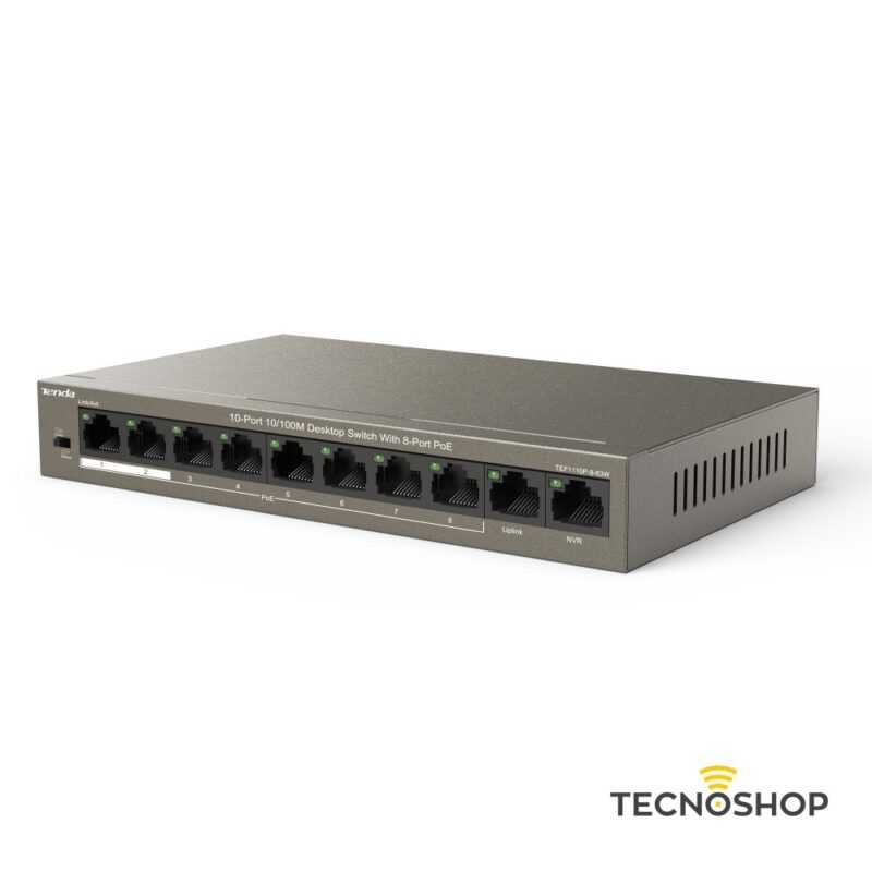 TENDA TEF1110P-8-63W SWITCH 8 PORTE POE 10/100MBIT - immagine 2