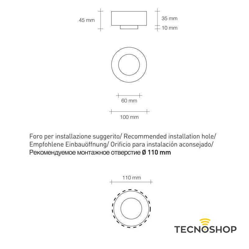 SFORZIN FARETTO GESSO INCASSO "THESSALY" CON CORNICE BIANCO SPAZZOLATO 1XGU10 - immagine 3