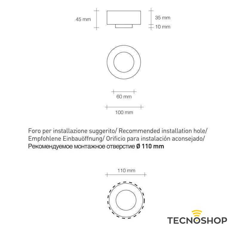 SFORZIN FARETTO GESSO INCASSO "THESSALY" CON CORNICE ORO SPAZZOLATO 1XGU10 - immagine 2