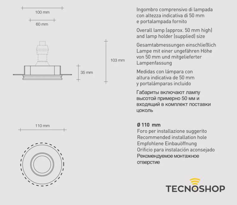 SFORZIN FARETTO GESSO INCASSO "THESSALY" CON GHIERA NERO SPAZZOLATO 1XGU10 - immagine 3