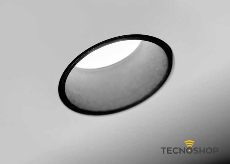 SFORZIN FARETTO GESSO INCASSO "THESSALY" CON GHIERA NERO SPAZZOLATO 1XGU10 - immagine 2