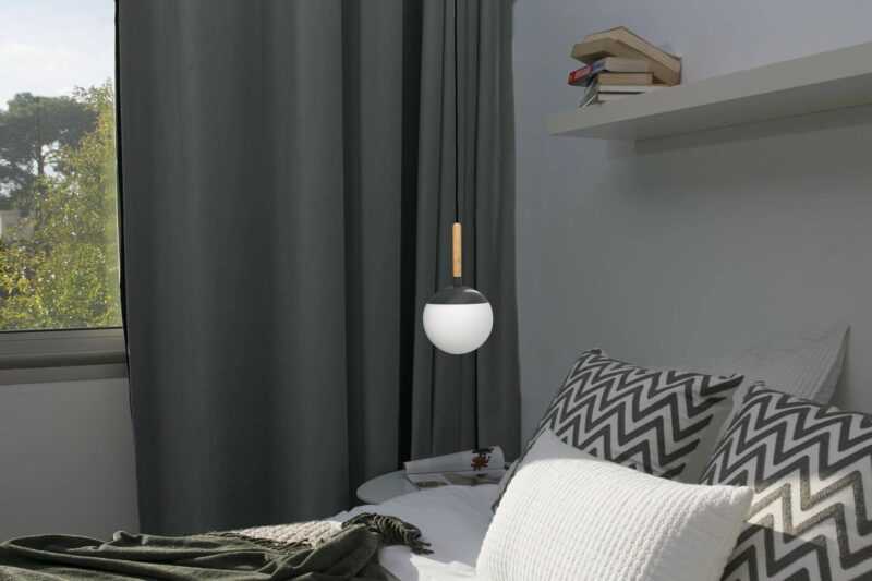 FARO SOSPENSIONE MINE 1xE27 D.185mm LEGNO/METALLO/VETRO - immagine 3