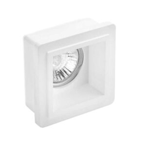 SFORZIN INCASSO QUADRATO IN GESSO "SIRIS" CON PORTALAMPADA GU10