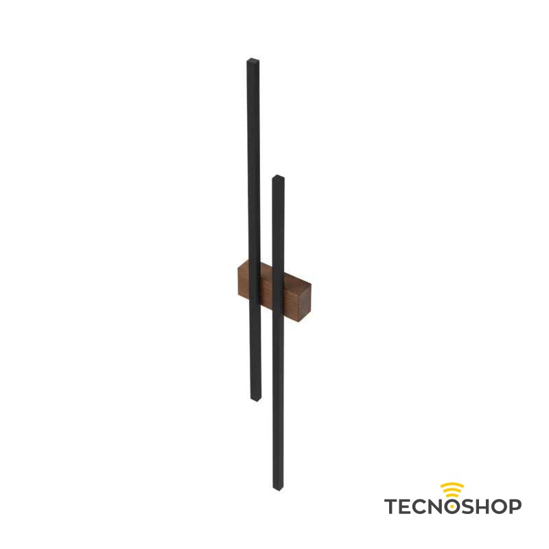 TK LIGHTING APPLIQUE LED FLASH WOOD 24W 3000K NERO E LEGNO SCURO - immagine 4