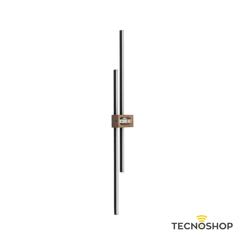 TK LIGHTING APPLIQUE LED FLASH WOOD 24W 3000K NERO E LEGNO SCURO - immagine 3