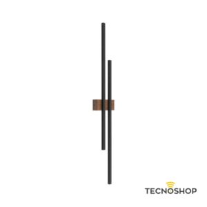 TK LIGHTING APPLIQUE LED FLASH WOOD 24W 3000K NERO E LEGNO SCURO