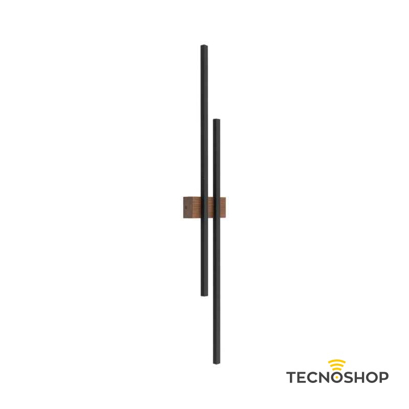 TK LIGHTING APPLIQUE LED FLASH WOOD 24W 3000K NERO E LEGNO SCURO