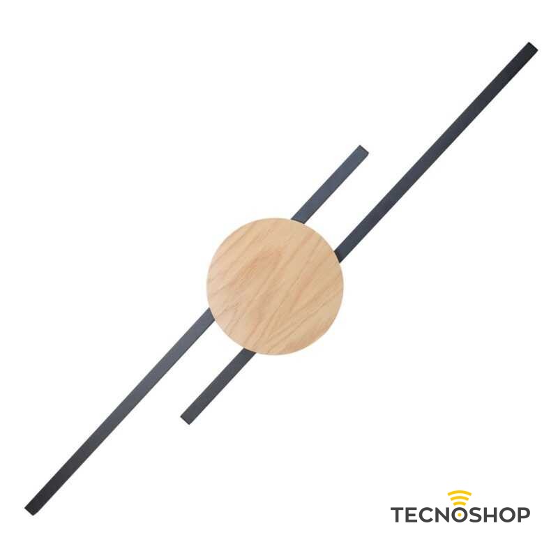 TK LIGHTING APPLIQUE LED JAVA 28W 3000K NERO E LEGNO