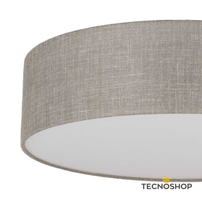 TK LIGHTING PLAFONE IN LINO RONDO 4xE27 D.60cm TORTORA - immagine 3