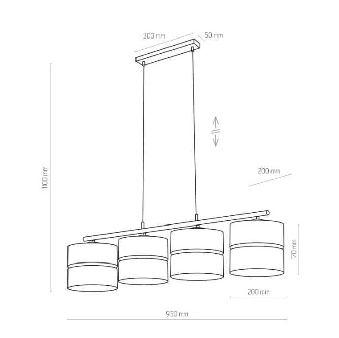 TK LIGHTING SOSPENSIONE "HILTON" 4xE27 BIANCO/ARGENTO - immagine 2
