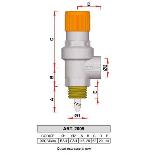 FAR VALVOLA DI SICUREZZA COMBINATA PER SOLARE DA 3/4" MF - immagine 2