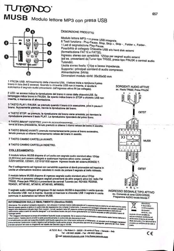 TUTONDO MODULO LETTORE MP3 BIANCO CON PRESA USB INTEGRATA - immagine 2
