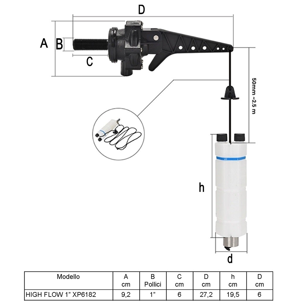GALLEGGIANTE DA 1" PER ELEVATE PORTATE D'ACQUA - immagine 3