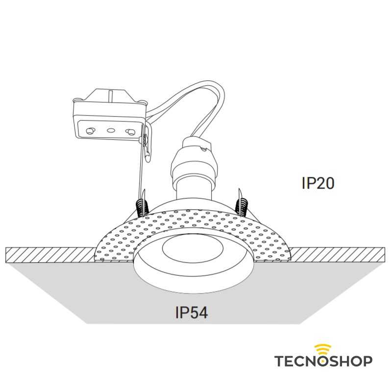 NOWODVORSKI FARETTO INCASSO PER CARTONGESSO 1XGU10 IP54 BIANCO - immagine 2