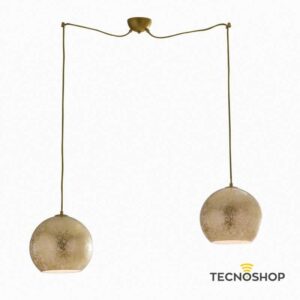 INTEC SOSPENSIONE "VANITY" 2XE27 IN VETRO CON FOGLIA ORO