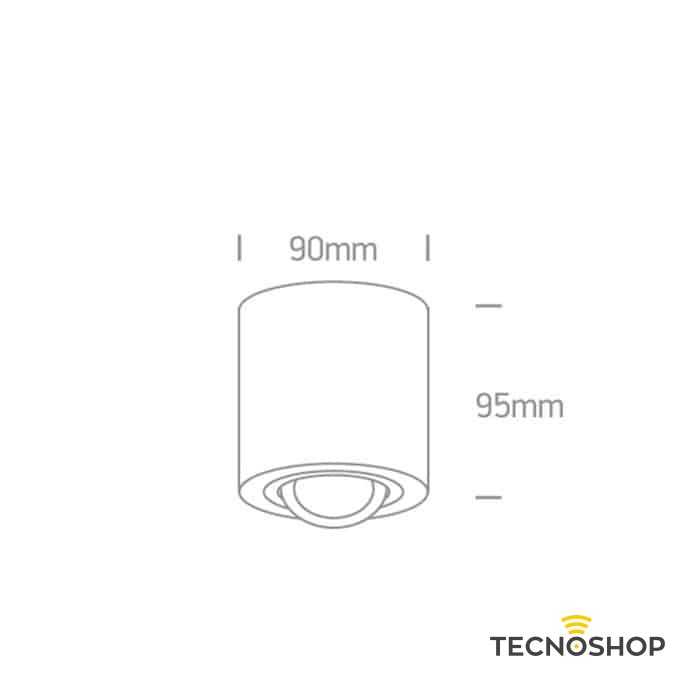 DIMCO CILINDRETTO DA SOFFITTO 1xGU10 IN ALLUMINIO BIANCO - immagine 2