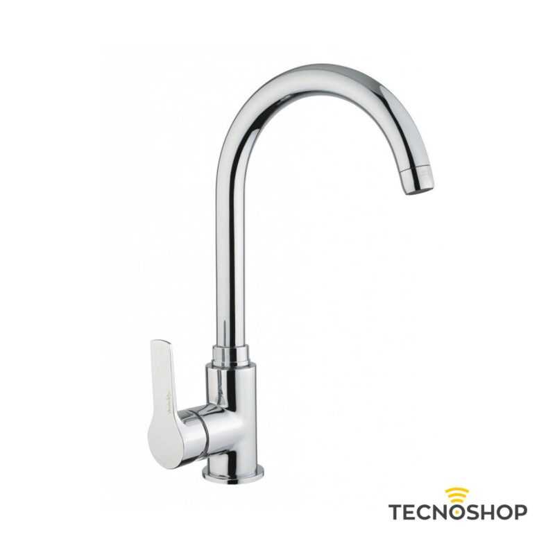 GABOLI MISCELATORE LAVELLO CUCINA CURVO SERIE "KHUGA" CROMATO