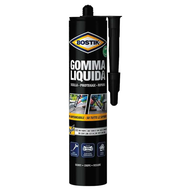 BOSTIK GOMMA LIQUIDA NERA IMPERMEABILIZZANTE IN CARTUCCIA DA 310 gr