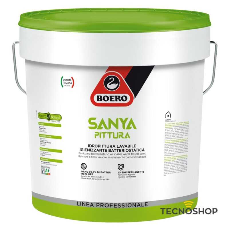 BOERO SANYA IDROPITTURA LAVABILE IGIENIZZANTE BATTERIOSTATICA 5 LT