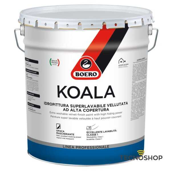 BOERO KOALA IDROPITTURA SUPERLAVABILE VELLUTATA BIANCA 2,5 LT