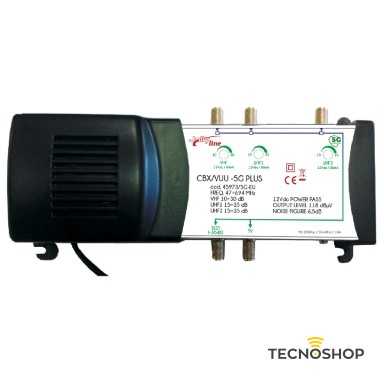 CENTRALINO AMPLIFICATO DA INTERNO 2UHF 1VHF - 2OUT C/FILTRO 5G - immagine 2