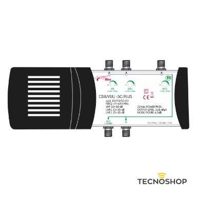 CENTRALINO AMPLIFICATO DA INTERNO 2UHF 1VHF - 2OUT C/FILTRO 5G - immagine 3