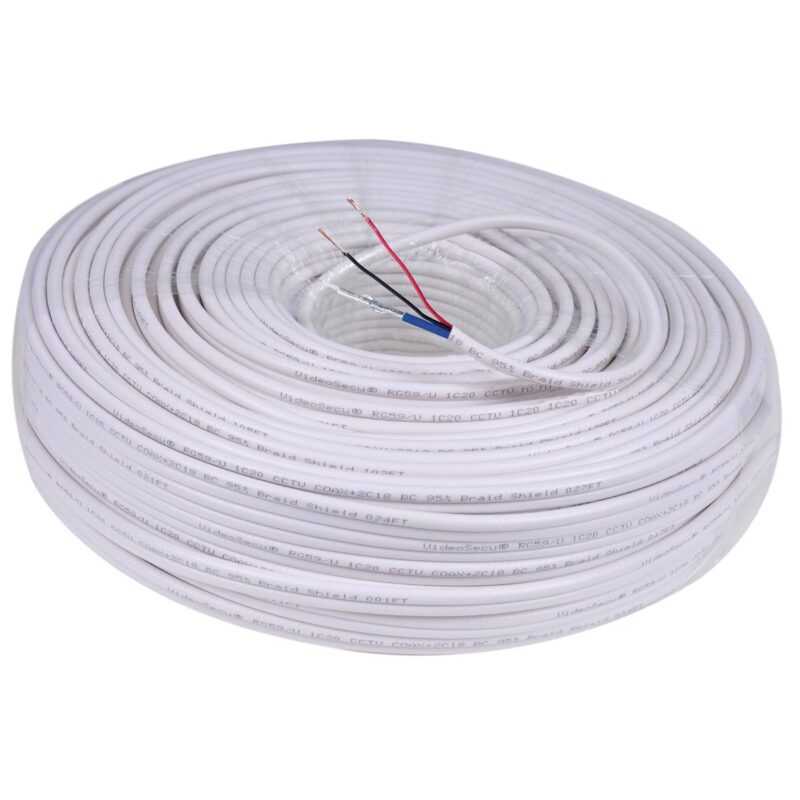 CAVO COMPOSITO 2 X 0.50 + MINI RG 59 PER TVCC HD BIANCO MATASSA 100 MT - immagine 2