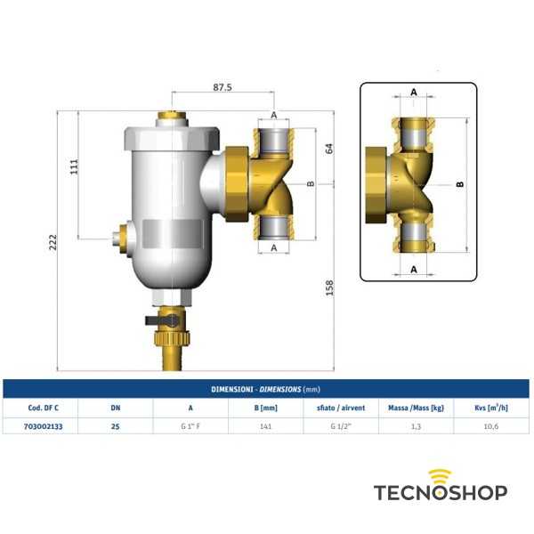 MUT DEFANGATORE MAGNETICO DA 1'' FF SERIE "DF COMPACT" - immagine 2
