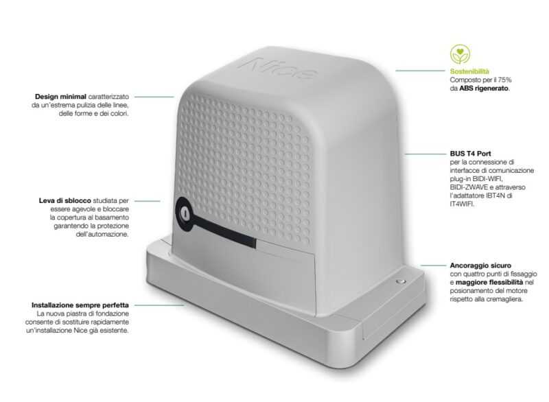 NICE KIT MOTORE SCORREVOLE "ROBO600" 230V PER CANCELLI FINO A 600KG - immagine 2