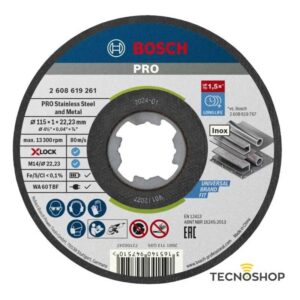 BOSCH KIT 10 DISCHI SMERIGLIATRICE X-LOCK PER ACCIAIO INOX 115mm