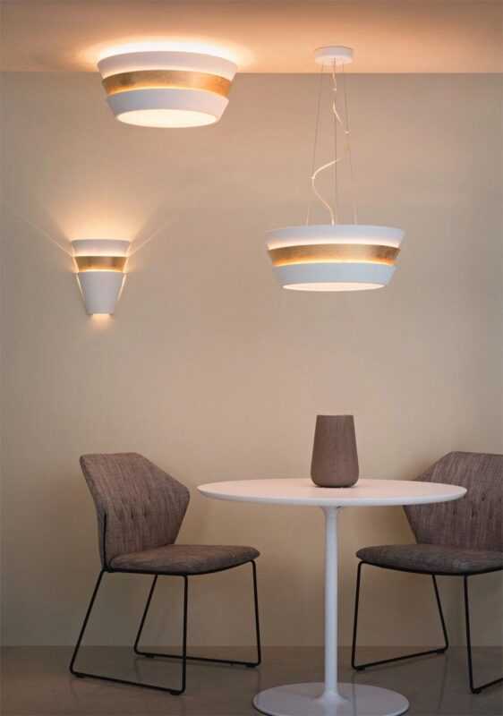 PLATIN LUX PLAFONIERA A SOFFITTO "VANESSA" 3xE27 BIANCO/ORO - immagine 3