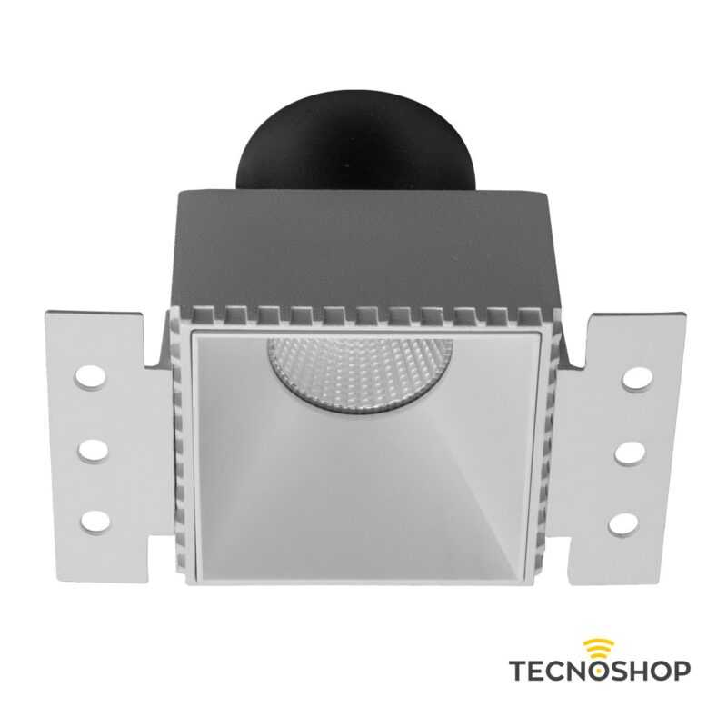 REDO XPOLI FARETTO QUADRATO PER CARTONGESSO 1XGU10 CON INTERNO BIANCO