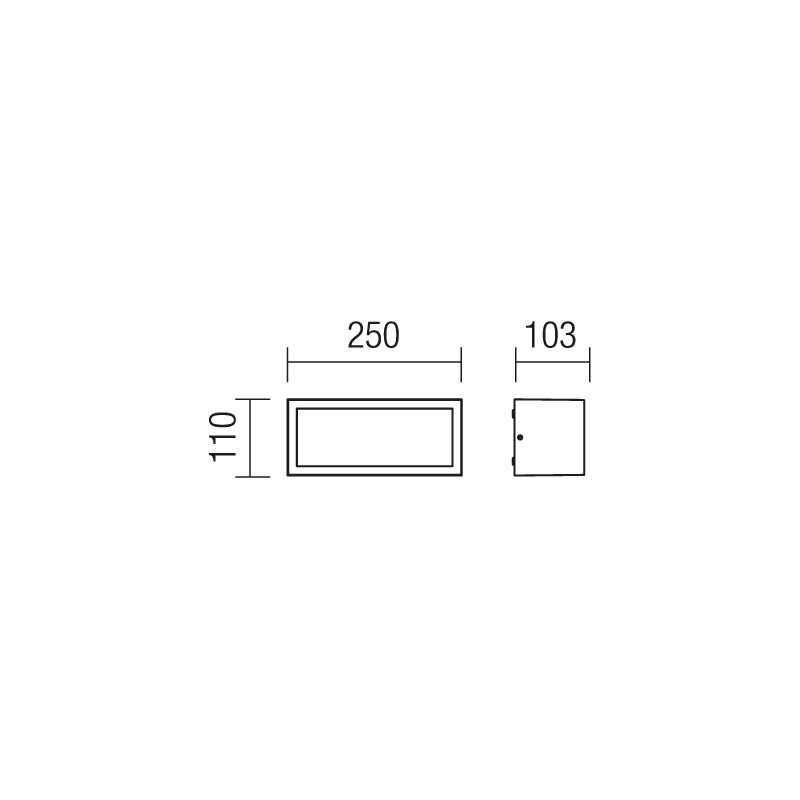 REDO APPLIQUE BRICK 1XE27 GRIGIO SCURO - immagine 2