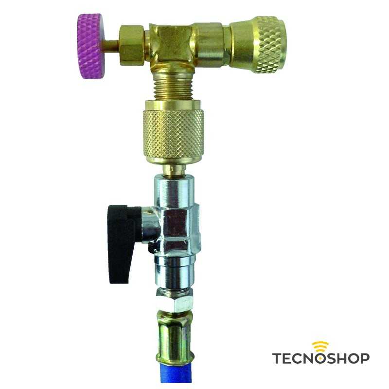 TECNOGAS RUBINETTO PREMI VALVOLA 1/4" M SAE x 5/16" F SAE - immagine 2