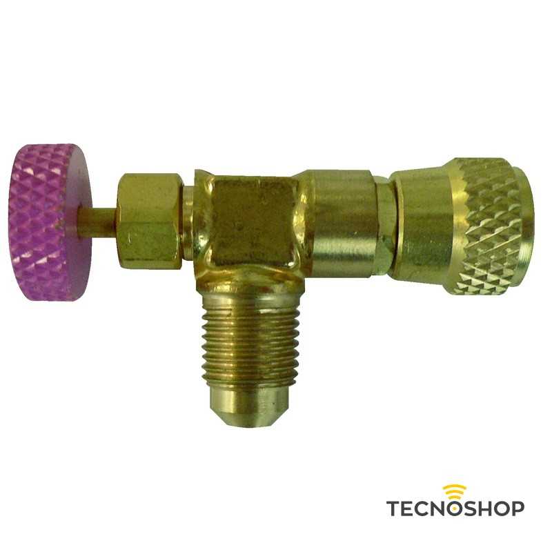 TECNOGAS RUBINETTO PREMI VALVOLA 1/4" M SAE x 5/16" F SAE - immagine 3